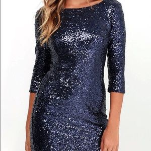 Lulus new navy sequin mini dress.
